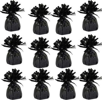 New Metallic Balloon Weights, Birthday Party Favors, 12 - Pack (Black) - Kidsy