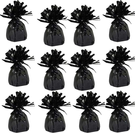 New Metallic Balloon Weights, Birthday Party Favors, 12 - Pack (Black) - Kidsy