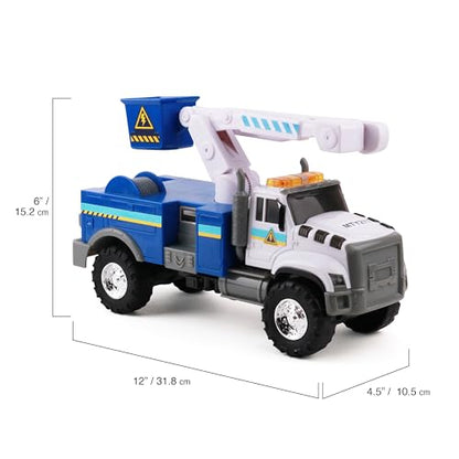 New Mighty Fleet Rescue Force 12" Tough Cab Cherry Picker Toy Truck - Kidsy