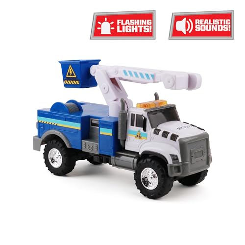 New Mighty Fleet Rescue Force 12" Tough Cab Cherry Picker Toy Truck - Kidsy