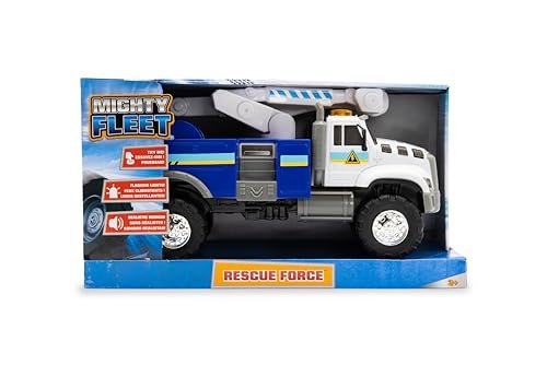 New Mighty Fleet Rescue Force 12" Tough Cab Cherry Picker Toy Truck - Kidsy