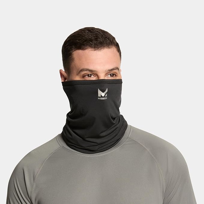 New MISSION Cooling Neck Gaiter UPF 50 (Black) - Kidsy