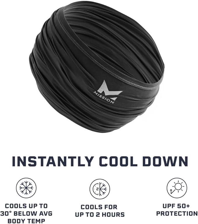 New MISSION Cooling Neck Gaiter UPF 50 (Black) - Kidsy