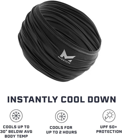 New MISSION Cooling Neck Gaiter UPF 50 (Black) - Kidsy