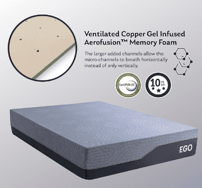 New Mlily White 12'' Copper Gel Memory Foam Mattress - Kidsy