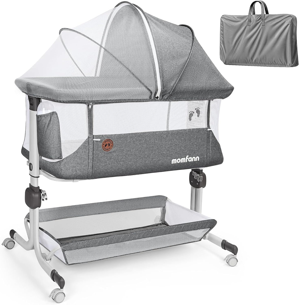 New MOMFANN Baby Bassinet Bedside Sleeper (Gray) - Kidsy