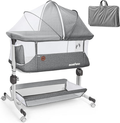 New MOMFANN Baby Bassinet Bedside Sleeper (Gray) - Kidsy