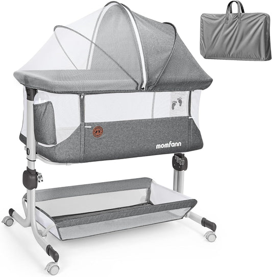 New MOMFANN Baby Bassinet Bedside Sleeper (Gray) - Kidsy