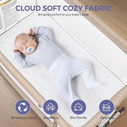 New MOMFANN Baby Bassinet Bedside Sleeper (Oatmeal) - Kidsy