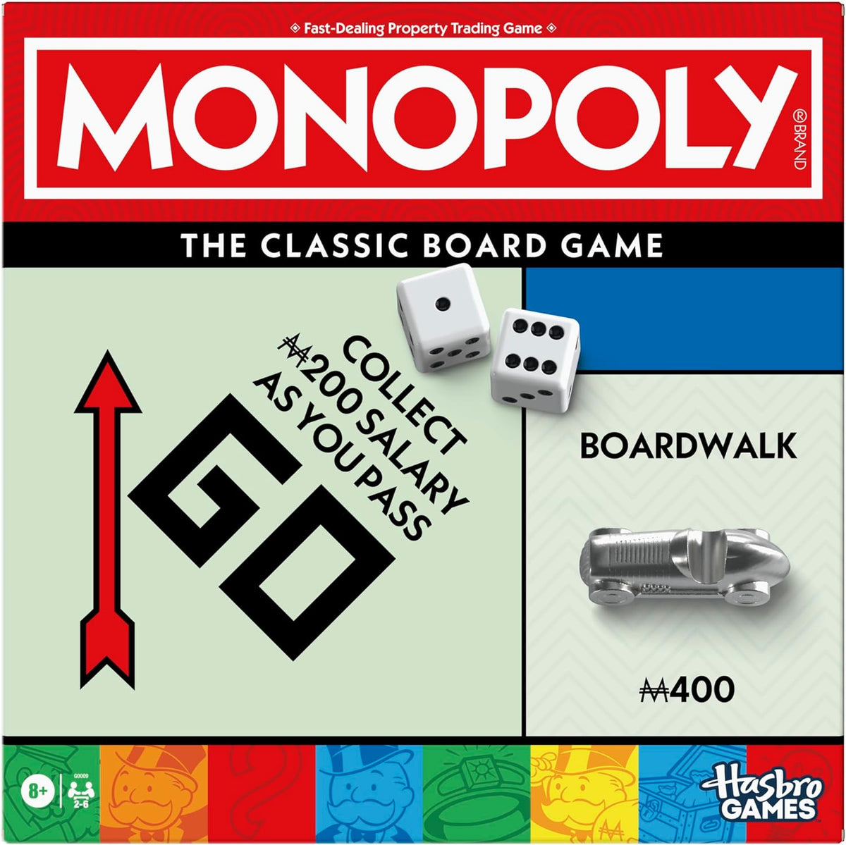 New Monopoly Classic Board Game 2–6 Players 8 Years and Up