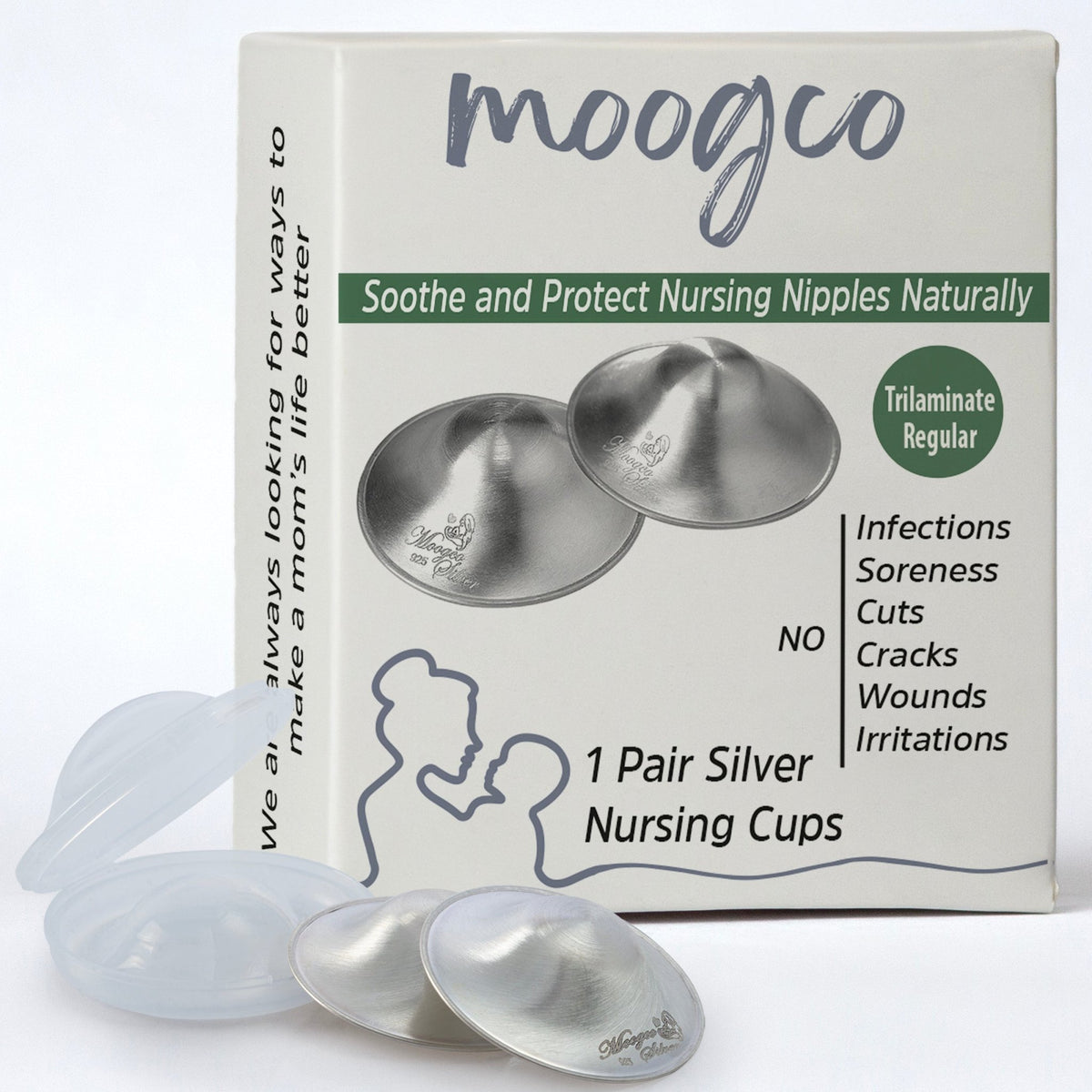 New MOOGCO Silver Nursing Cups 925k Silver - Kidsy