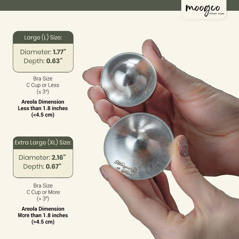 New MOOGCO Silver Nursing Cups 925k Silver - Kidsy