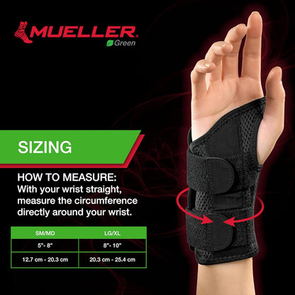 New Mueller Fitted Wrist Brace, Right - Large/X - Large (Black) - Kidsy