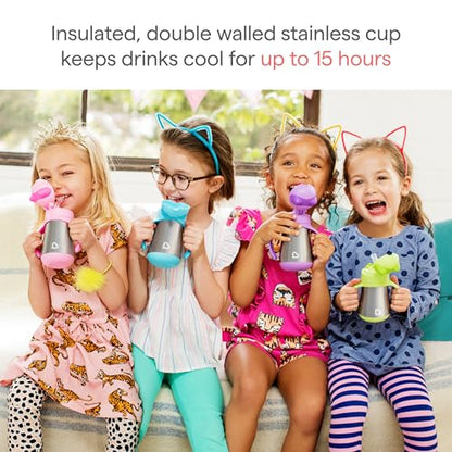 New Munchkin Cool Cat Sippy Cup with Straw for Toddlers 8 Ounce (Purple) - Kidsy