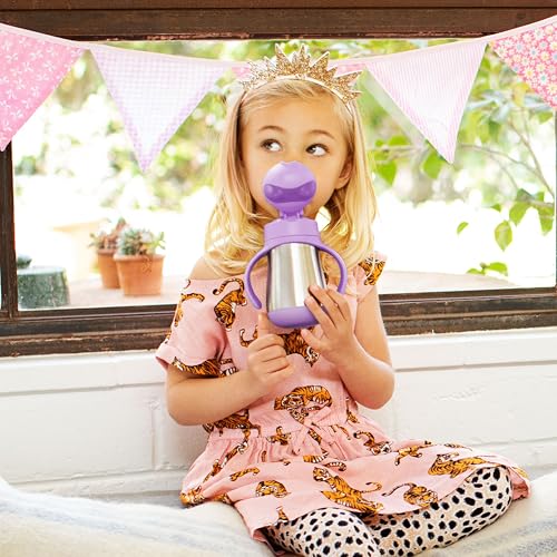 New Munchkin Cool Cat Sippy Cup with Straw for Toddlers 8 Ounce (Purple) - Kidsy