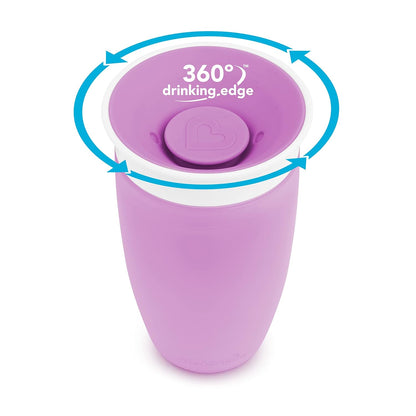 New Munchkin Miracle 360 Sippy Cup 10oz 2 Pack (Pink/Purple) - Kidsy