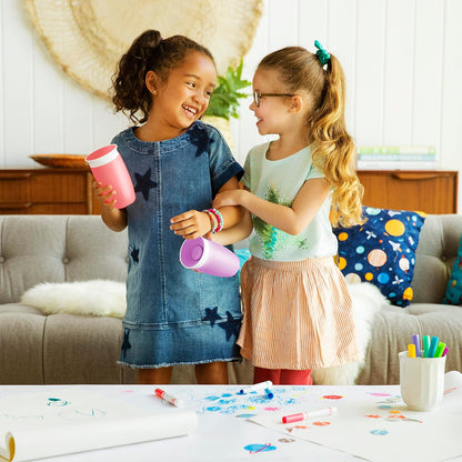 New Munchkin Miracle 360 Sippy Cup 10oz 2 Pack (Pink/Purple) - Kidsy