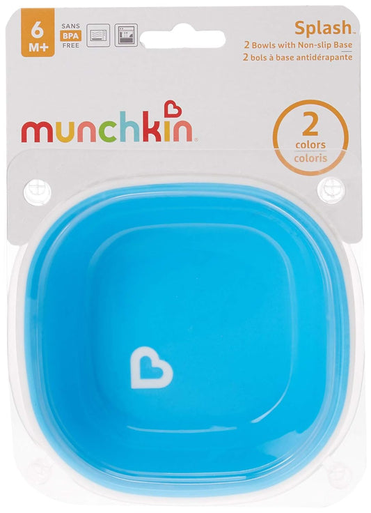 New Munchkin Splash Toddler Bowls, 2 Pack (Light Blue/Light Green) - Kidsy