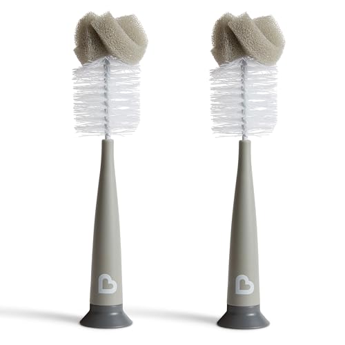 New Munchkin® Sponge™ Bottle Brush, Modern Design (2 Pack, Grey) - Kidsy