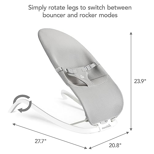 New Munchkin® Spring 2 - in - 1 Baby Bouncer & Rocker (Grey) - Kidsy