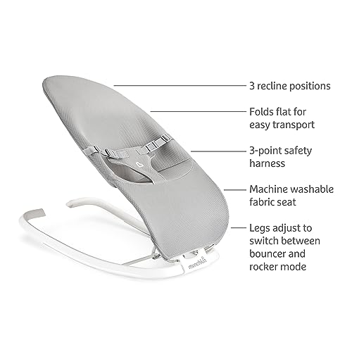 New Munchkin® Spring 2 - in - 1 Baby Bouncer & Rocker (Grey) - Kidsy