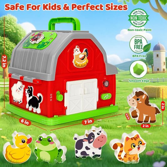 New Musical Farm Animal Barn Learning Toy for Toddlers - Kidsy