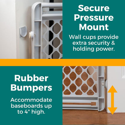 New MyPet Universal Pet Gate, 26–42 Inch (Gray) - Kidsy