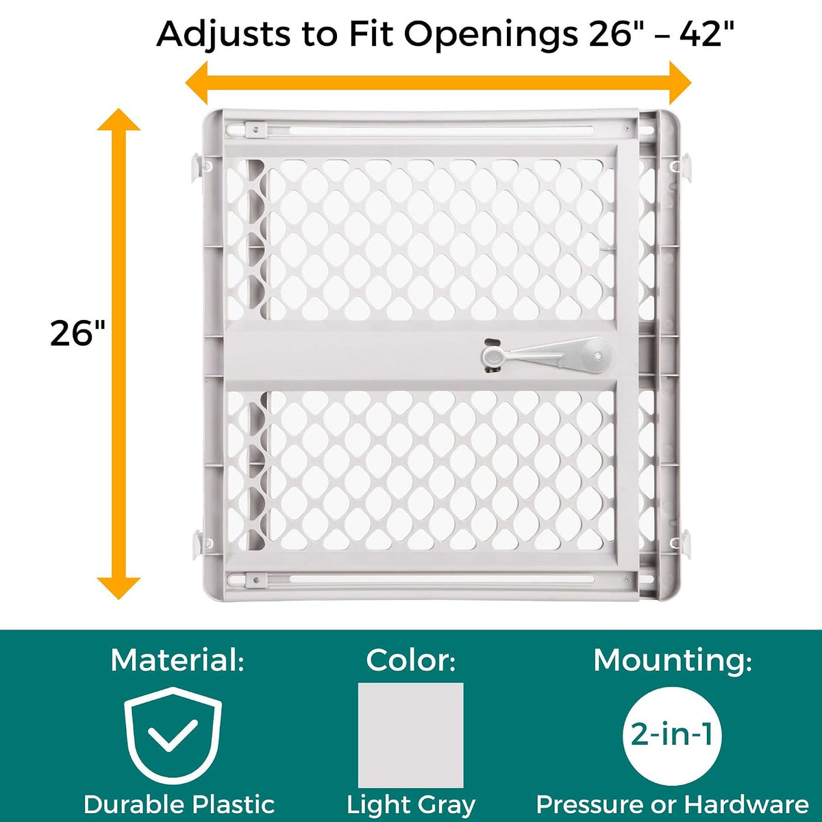 New MyPet Universal Pet Gate, 26–42 Inch (Gray) - Kidsy
