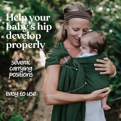 New Nalakai Ring Sling Baby Carrier (Selva Dark Green) - Kidsy