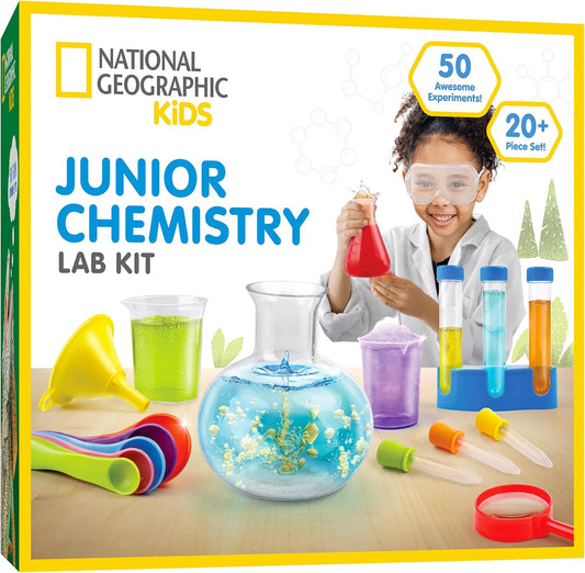 New National Geographic Junior Chemistry Set - 50 Experiments Science Kit - Kidsy