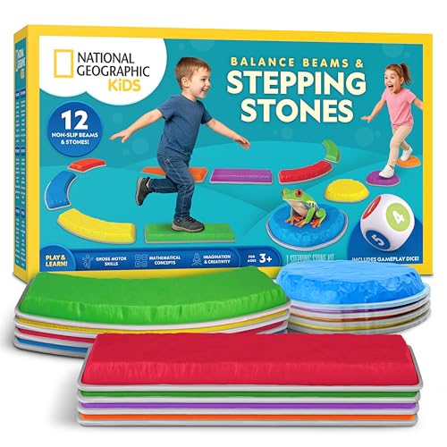 New National Geographic Kids 12 - Piece Stepping Stones & Balance Beams Set - Kidsy