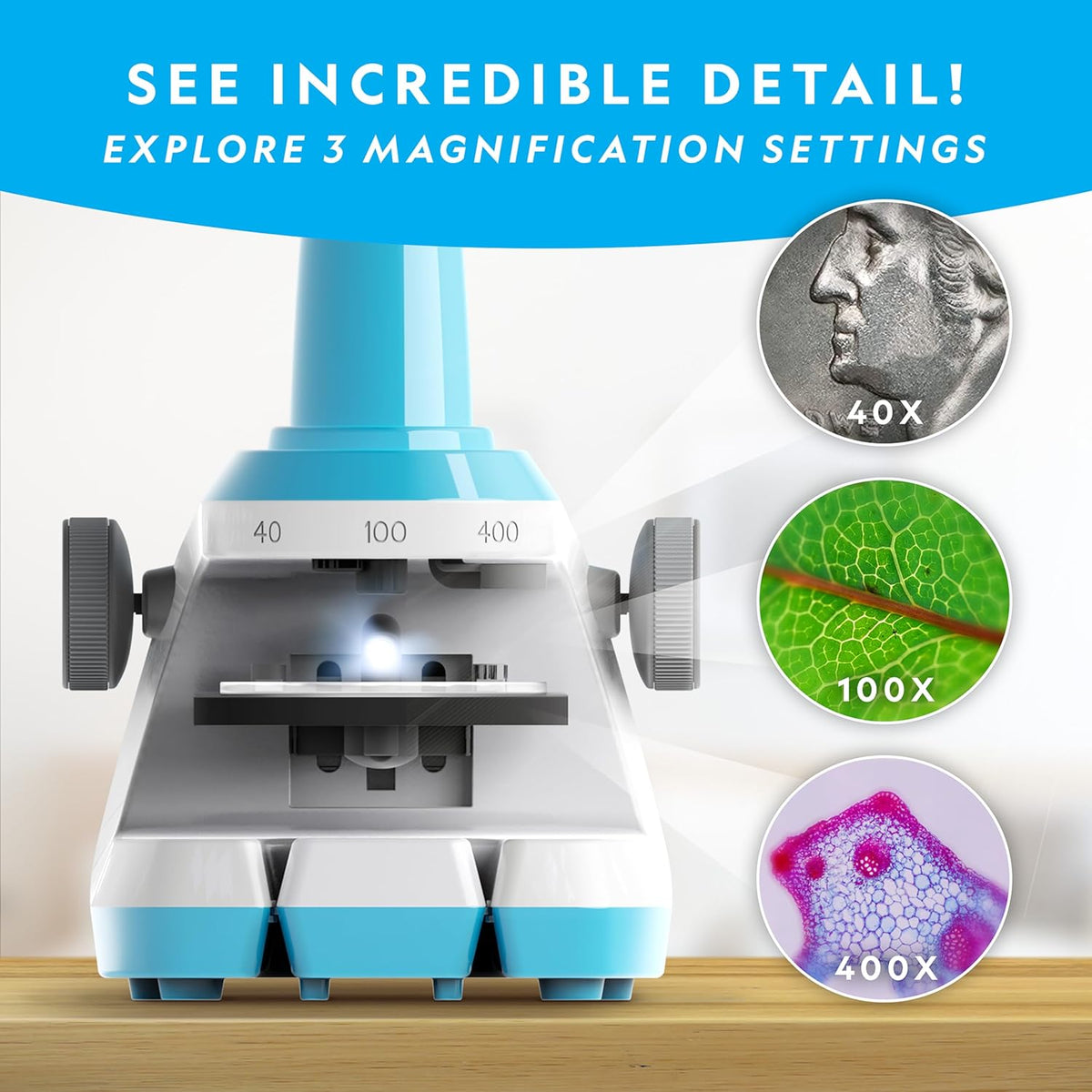 New National Geographic Kids Microscope 400x Science Kit - Kidsy