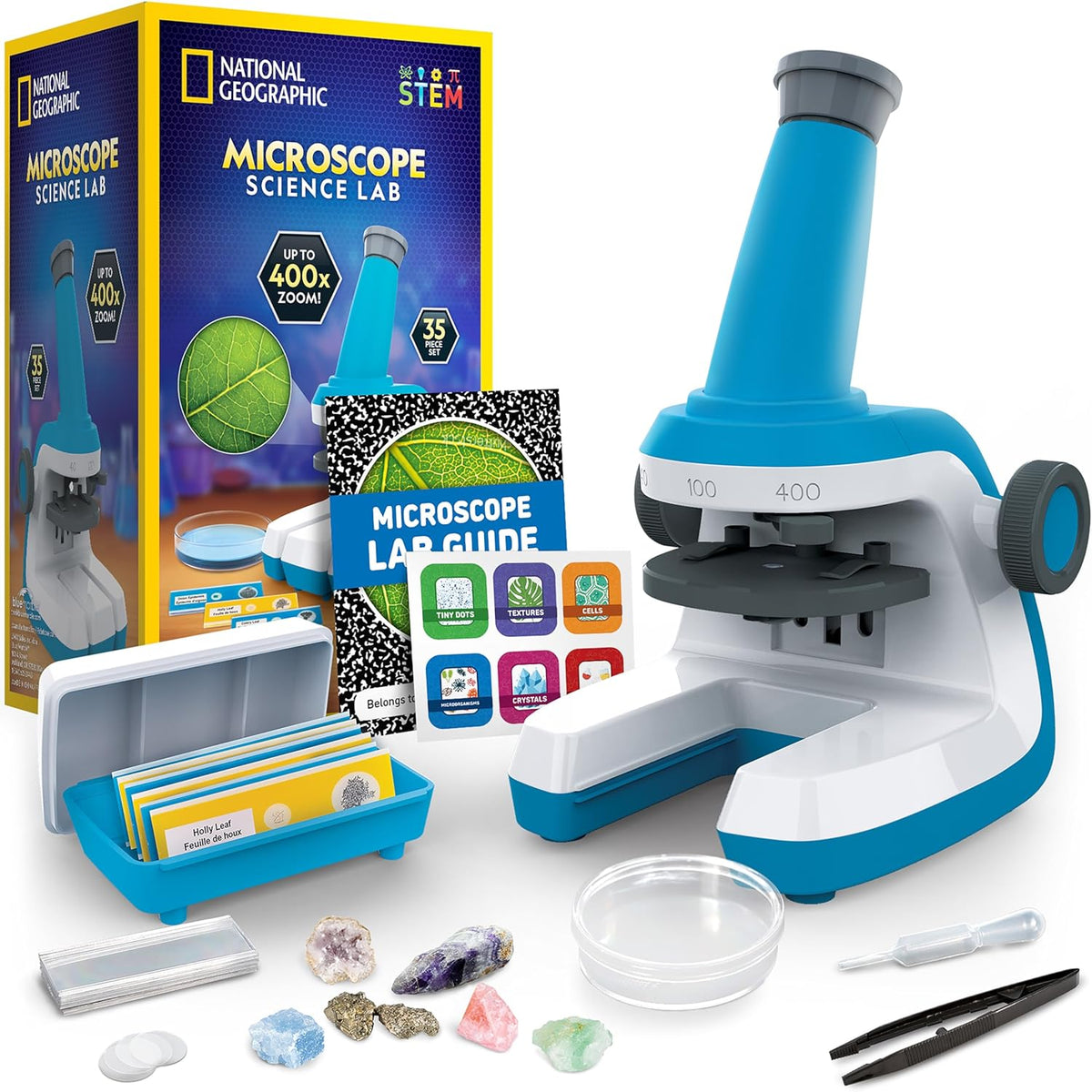 New National Geographic Kids Microscope 400x Science Kit - Kidsy