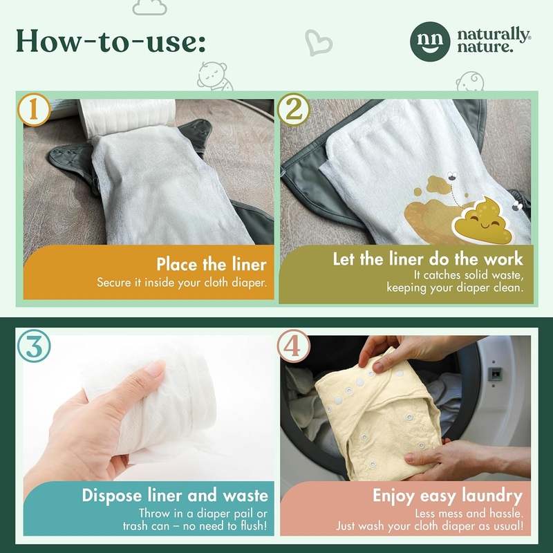 New Naturally Nature Disposable Cloth Diaper Liners - 2 Rolls - Kidsy