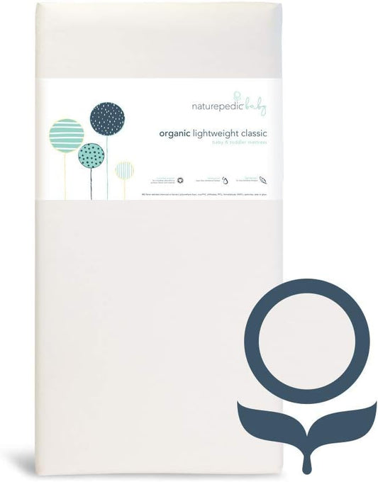 New Naturepedic Organic Baby Crib Mattress ( Standard Size 52" x 28", White) - Kidsy