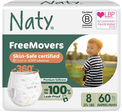 New Naty FreeMovers Pull Up Training Pants Size 8 (45 Count) - Kidsy