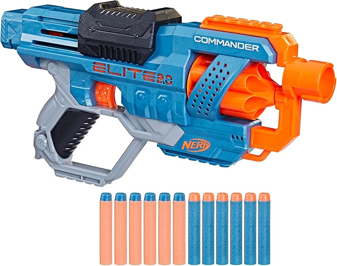 New NERF Elite 2.0 Commander RD - 6 Dart Blaster with 12 Darts (Ages 8+) - Kidsy