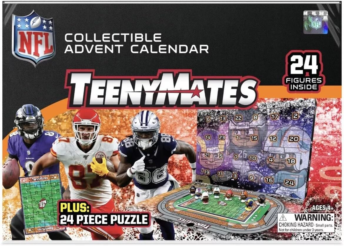 New NFL TeenyMates Advent Calendar 24 Figures & Puzzle - Kidsy