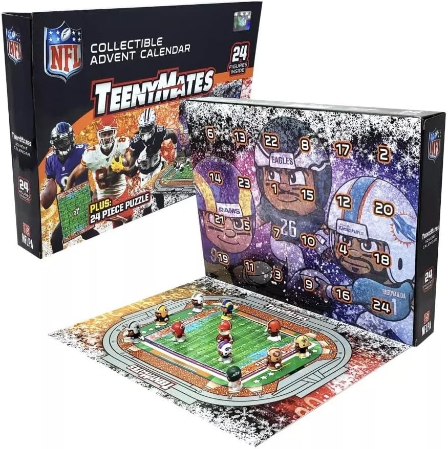 New NFL TeenyMates Advent Calendar 24 Figures & Puzzle - Kidsy