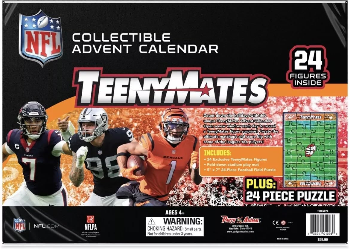 New NFL TeenyMates Advent Calendar 24 Figures & Puzzle - Kidsy