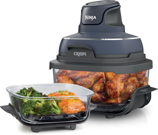 New Ninja Crispi 4 - in - 1 Glass Air Fryer (Cyberspace Gray) - Kidsy
