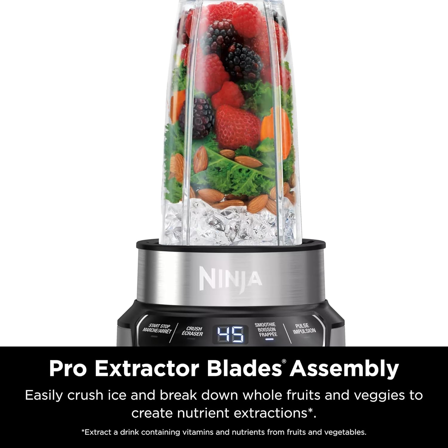 New Ninja Nutri Blender Pro Auto Blend 24 Oz. with 2 Speed Auto IQ (Silver) - Kidsy