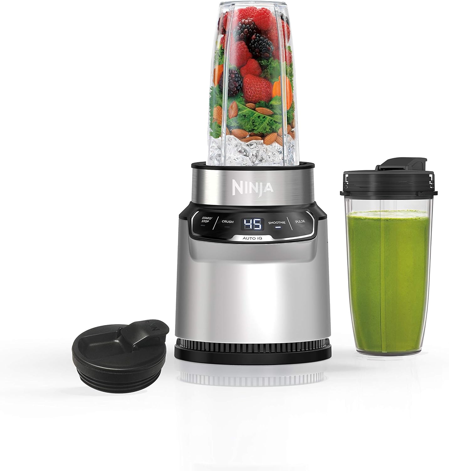 New Ninja Nutri Blender Pro Auto Blend 24 Oz. with 2 Speed Auto IQ (Silver) - Kidsy