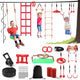 New Ninja Warrior Obstacle Course for Kids Backyard, Ninja Course for Kids, 50 ft Slackline with 12 Obstacles - Kidsy