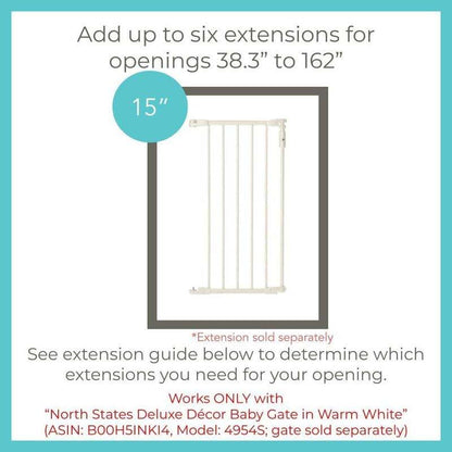 New North States 6 - Bar Gate Extension 15x30 (White) - Kidsy