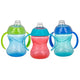 New Nuby Clik - It Grip N’ Sip Sippy Cups, 10 oz (3 - Pack, Blue/Green/Red) - Kidsy