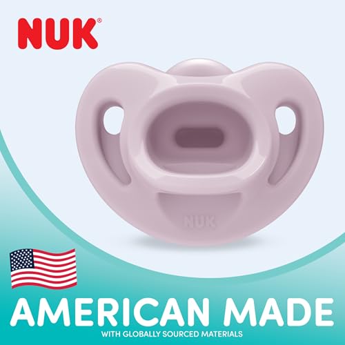 New NUK 100% Silicone Comfy Orthodontic Pacifiers, 0 - 6 Months, Pink Fashion, Timeless Collection, 5 Count - Kidsy