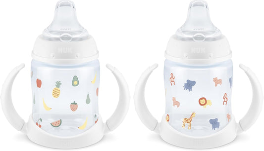 New NUK Learner Cup, 6+ Months, Sippy Cup (Fun Fruits and Animals) - Kidsy