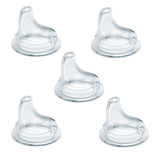 New NUK Replacement Silicone Spout for All NUK Active and Learner Cups (Clear, Pack of 5) - Kidsy