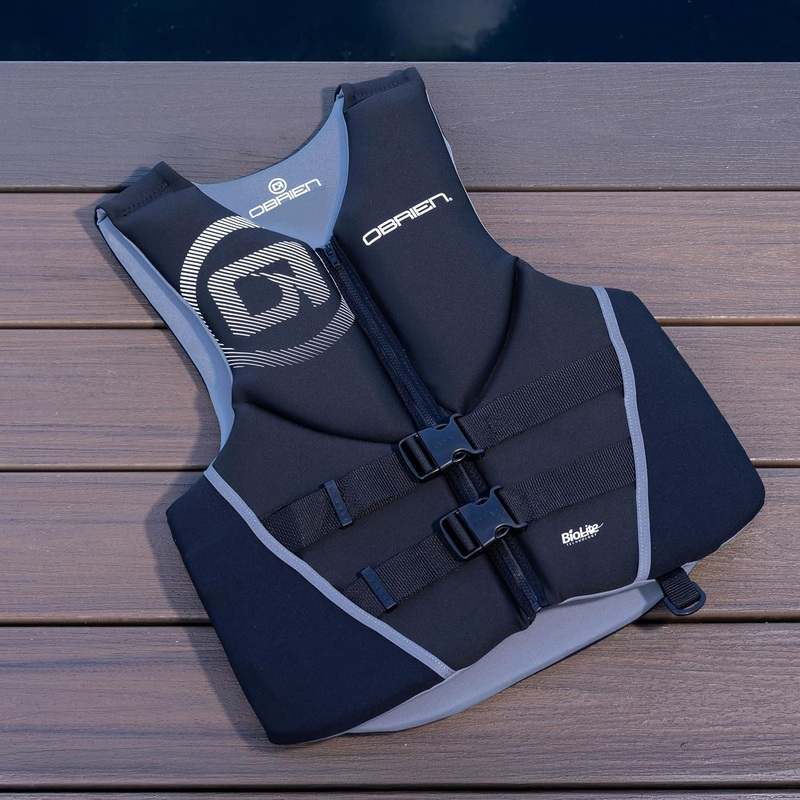 New O'Brien Men's Traditional Neoprene USCGA Life Jacket (Black) - Kidsy